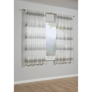 Bennetti Sciarpa Grigia, 245x140 cm, con nastro per tende. Tenda oscurante con strisce orizzontali.