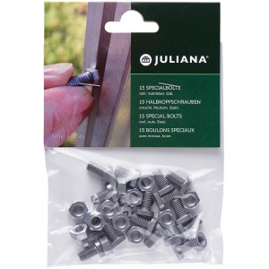 Juliana Halbkopfschrauben, 15 pièces acier, pour accessoires de serre.