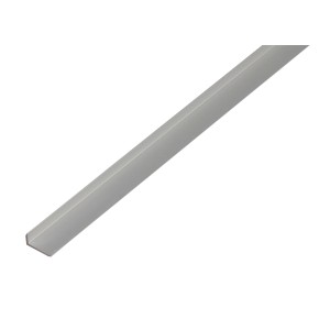 Profilo di bordo in alluminio argento, a L, 8x19x1000 mm, per bordi puliti.