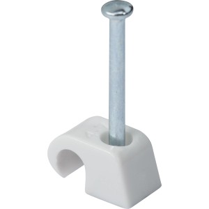 Collier de serrage rapide blanc avec clou pour fixation de câbles (Ø 4-7 mm).