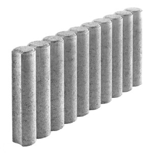Bordures de jardin rondes en palissade grise, 50 cm, pour massifs et aménagement paysager.