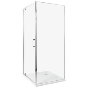 Beliani Cabine de douche Darli en verre transparent et argenté 185 x 80 x 80 cm