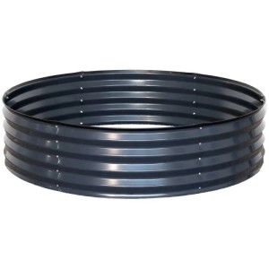 Jardinière surélevée ronde en métal anthracite, diamètre 120,5 cm, pour jardin et terrasse.