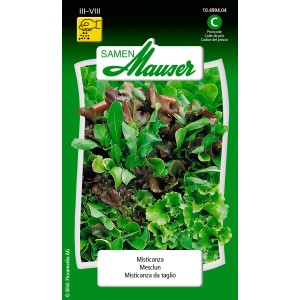 Sachet de graines de laitue à couper Misticanza : mélange de laitue, chicorée et endive.