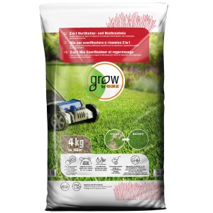 OBI 2 en 1 mélange scarificateur et regarnissage, sac de 4 kg pour la réparation et le renouvellement du gazon.