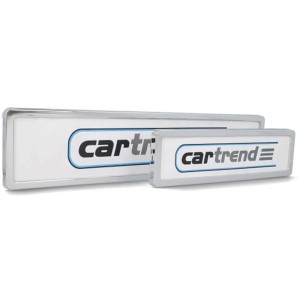 Portatarga Cartrend cromato in plastica ABS per esterni auto.
