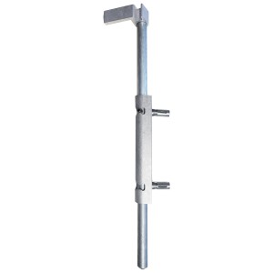 Pletscher chiavistello a stanga Locinox per recinzioni, color argento, con maniglia in alluminio.