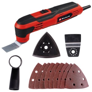 Einhell TC-MG 250 CE outil multifonction avec accessoires pour poncer et scier.