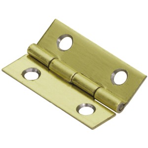 Cerniera stretta in acciaio ottonato, 70x40mm, per ferramenta per mobili, 2 pezzi.