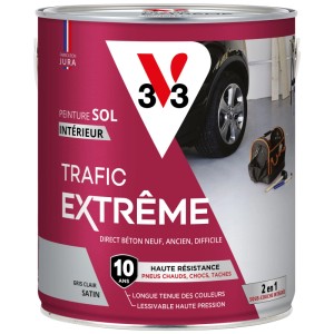 V33 Pittura per pavimenti Grigio Chiaro, finitura satinata, 2,5 l. Ideale per garage e officine.