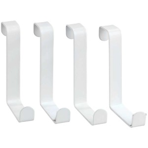 Wenko set di 4 ganci per porta, appendiabiti in plastica bianca da appendere alla porta.