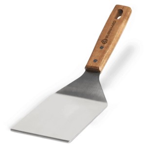 Spatola per grill Burnhard in acciaio inox e legno per utensili da barbecue.