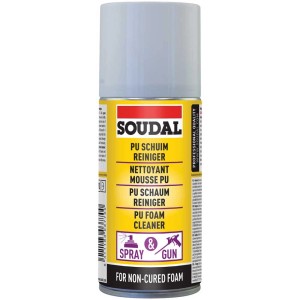 Soudal pulitore per schiuma, bomboletta da 150 ml per rimuovere la schiuma PU fresca.
