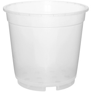 Vaso per orchidee trasparente, chiaro, Ø 19 cm, con fori per un drenaggio ottimale.