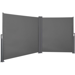 Tenda laterale Cordoba antracite a 2 lati (3x1,5 m ciascuna) per privacy e protezione dal vento.