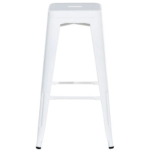 Tabouret de bar Beliani Cabrillo en métal blanc, lot de 2. Tabouret moderne pour cuisine et bar.