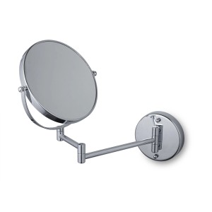 Miroir cosmétique TesaChrom avec bras pivotant, acier inoxydable chromé.