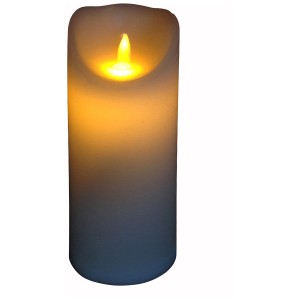 LED-Wachskerze (Ø 9 cm, 23 cm hoch) mit beweglicher Flamme für gemütliches Licht.