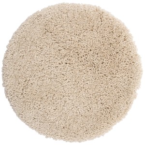 Tappeto da bagno rotondo Spirella Highland Ecru color sabbia con pelo morbido (Ø 60cm).