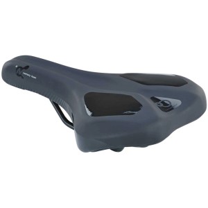 Sella da trekking Prophete nera con memory foam per un elevato comfort in bicicletta.