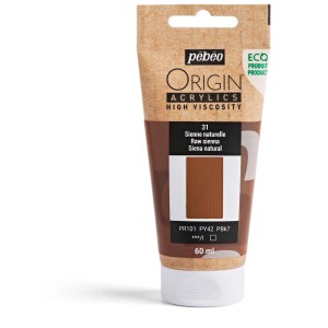 Pébéo Origin Acrylfarbe Siena Natur, 60ml Tube für Künstlerbedarf.