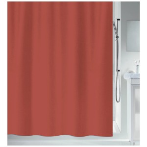Tenda doccia Spirella Primo Terracotta, 180x180 cm, in bagno.