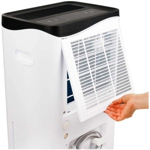 Déshumidificateur Emerio 50L blanc avec filtre, adapté aux pièces jusqu'à 45 m².