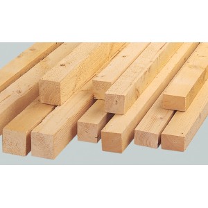 Bois équarri brut d'épicéa/sapin, 78x78x4000mm, pour intérieur et constructions en bois.