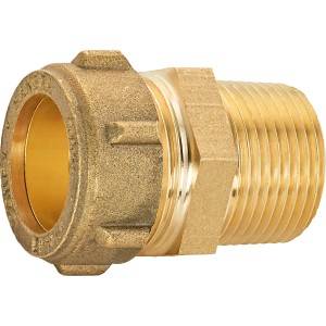 Raccordo a compressione in ottone, Ø 22 mm x 26,4 mm (R 3/4), per tubi in rame.
