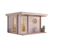 FinnTherm Gartensauna Feldkirch-70 Naturbelassen 421 x 344 cm Wandstärke 70 mm FinnTherm Gartensauna Feldkirch-70 Naturbelassen 421 x 344 cm Wandstärke 70 mm