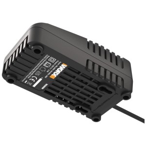 Chargeur rapide Worx WA3880 20V pour batteries d'outils électriques, noir.