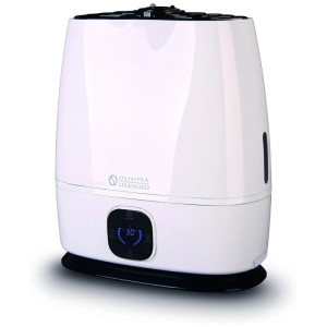 Weisser Olimpia Splendid Luftbefeuchter Limpia 6 mit digitaler Anzeige und 6 l Tank.