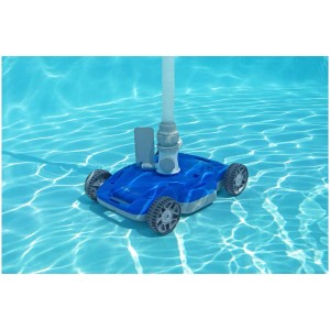 Pulitore per piscina Bestway Flowclear AquaDrift in acqua, blu, con ruote e tubo. Per piscine pulite.