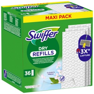 Swiffer lingettes sèches de rechange, paquet de 36 pour appareils de nettoyage.