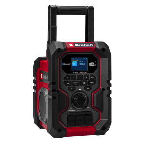 Einhell TE-CR 18 Li DAB+/FM/BT Radio a batteria - Solo, radio da cantiere con Bluetooth e maniglia.