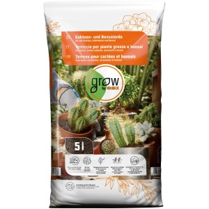 Sacco di terriccio per cactus e bonsai GROW by OBI, 5l. Terriccio speciale per cactus, piante grasse e bonsai.
