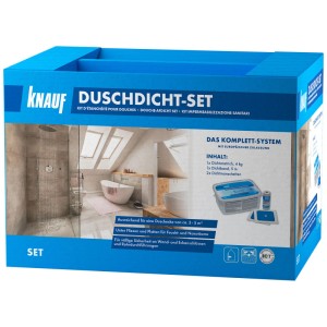 Knauf Duschdichtset: Komplett-Set zur Abdichtung von Duschen und Nassbereichen unter Fliesen.