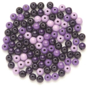 Holzperlen Buche FSC® Lila-Mix, 8mm, 80 Stück, für Schmuckbasteln.