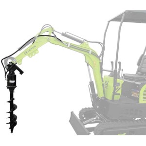 Kit de tarière Zipper ZI-MBGS850DELB Ø 200 mm sur mini-pelle.