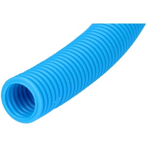 Gaine électrique bleue M32, 25m polypropylène, flexible pour installation de câbles intérieur/extérieur.