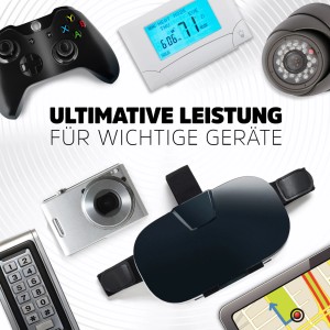 Esempi di utilizzo per batterie Energizer Lithium AA: Controller di gioco, fotocamera, tablet, visore VR, telecamera di sorveglianza.
