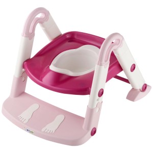 Rotho Kidskit 3in1 trainer WC rosa-fucsia con gradino e maniglie.