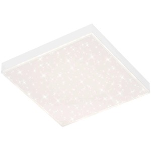 Panneau LED Briloner blanc sans cadre avec effet ciel étoilé, 29,5x29,5 cm.