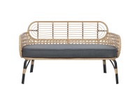 Beliani Gartensofa Pratello 2-Sitzer Rattan Graphitgrau