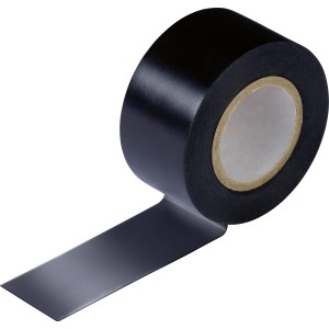 Nastro isolante nero, 25mm x 10m, per installazioni elettriche.