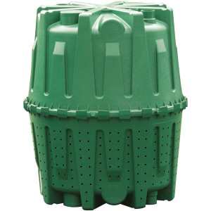 Cuve d'infiltration verte Herkules 1600 L en plastique, pour l'infiltration des eaux de pluie dans le jardin.