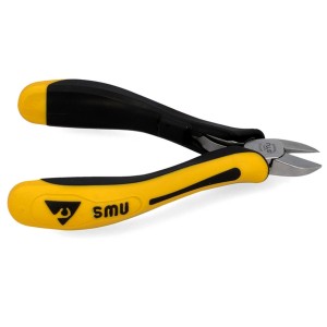 Pince coupante de côté électronique NWS, 370 mm, avec manche jaune et noir pour travaux de précision.