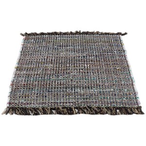 Tappeto Andiamo Frida marrone, 60x110 cm, in cotone tessuto a mano con frange.
