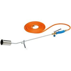 Bruciatore a gas ST 1000 con tubo da 5 m e supporto per il controllo delle erbacce.