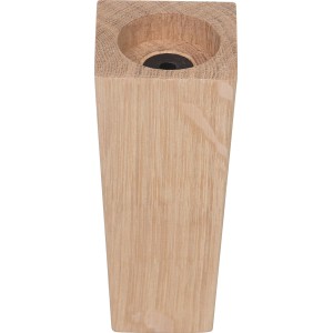 Pied de meuble carré en chêne, hauteur 130 mm, pour conception de meubles personnalisée.